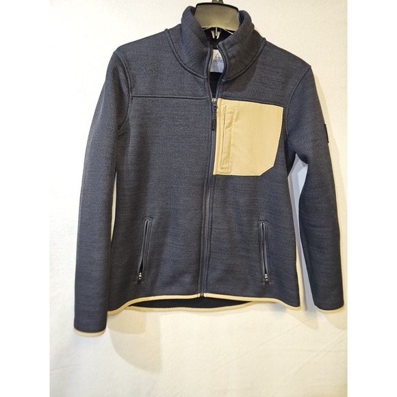 Ascend Women's Dark Gray & Tan, Full Zip Fleece, Jacket, Light Weight, Size M - Picture 7 of 8